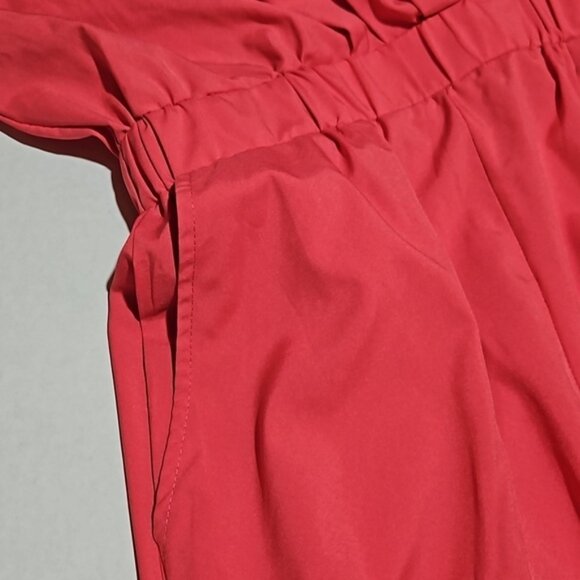 Coral Lightweight Halter Romper With Pockets - Picture 6 of 12